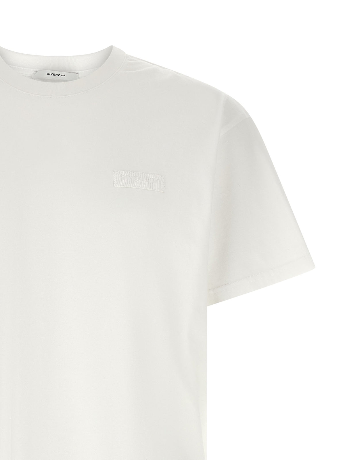 Givenchy T-shirt met tonale grosgrain logopatch – Wit