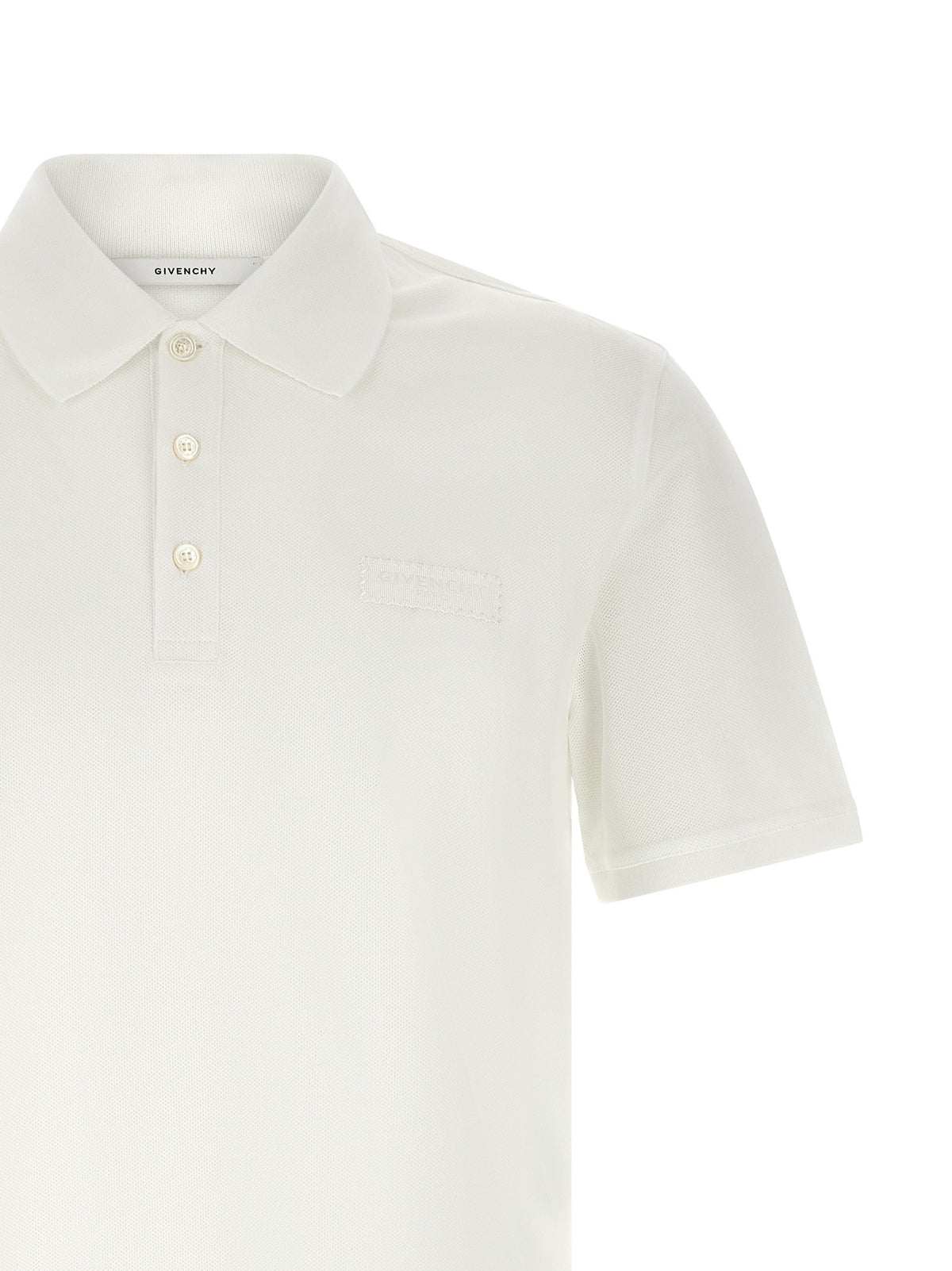 Givenchy Piqué Polo met grosgrain logopatch – Wit