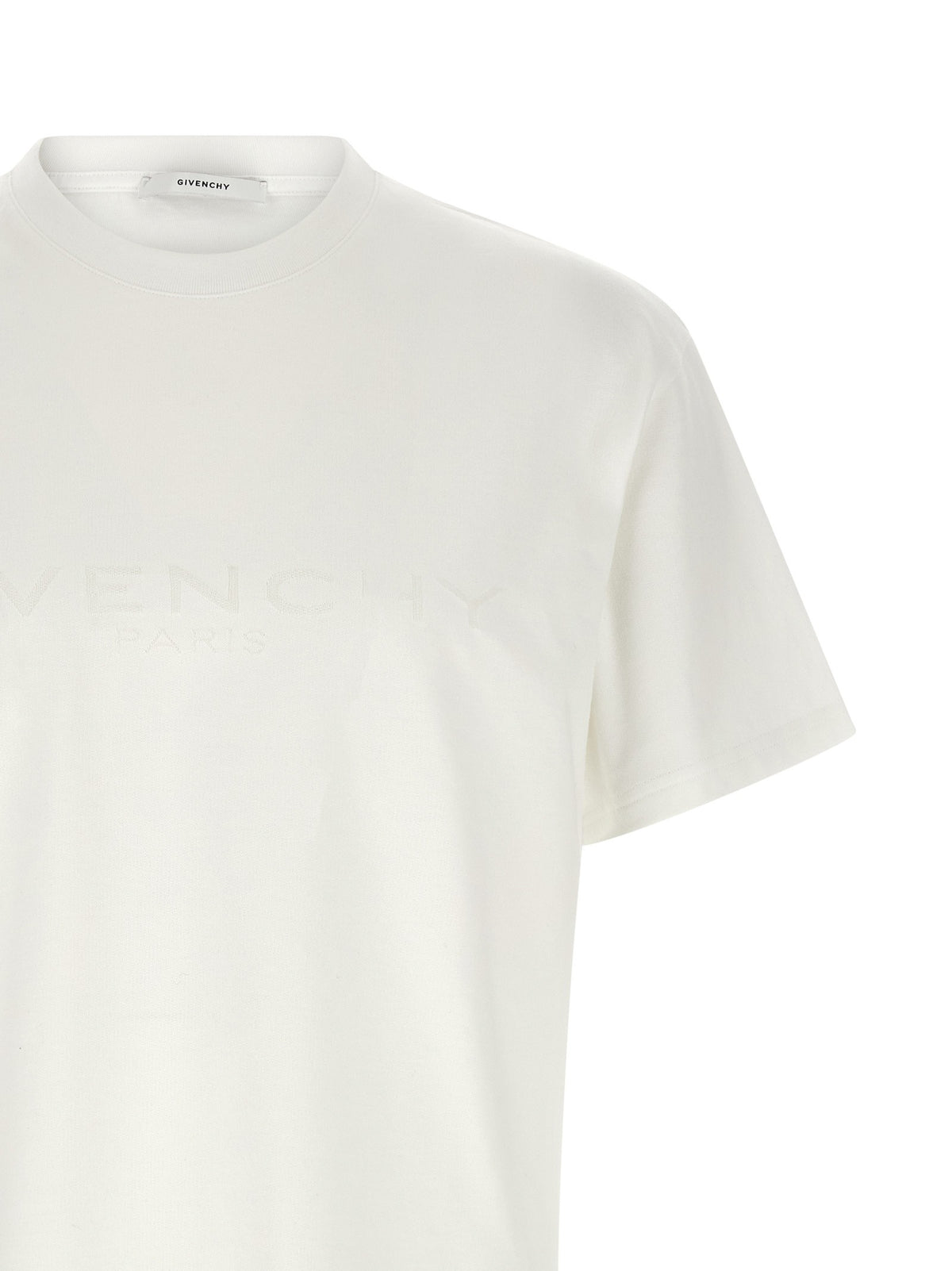 Givenchy T-shirt van katoen en zijde met jacquardlogo – Wit
