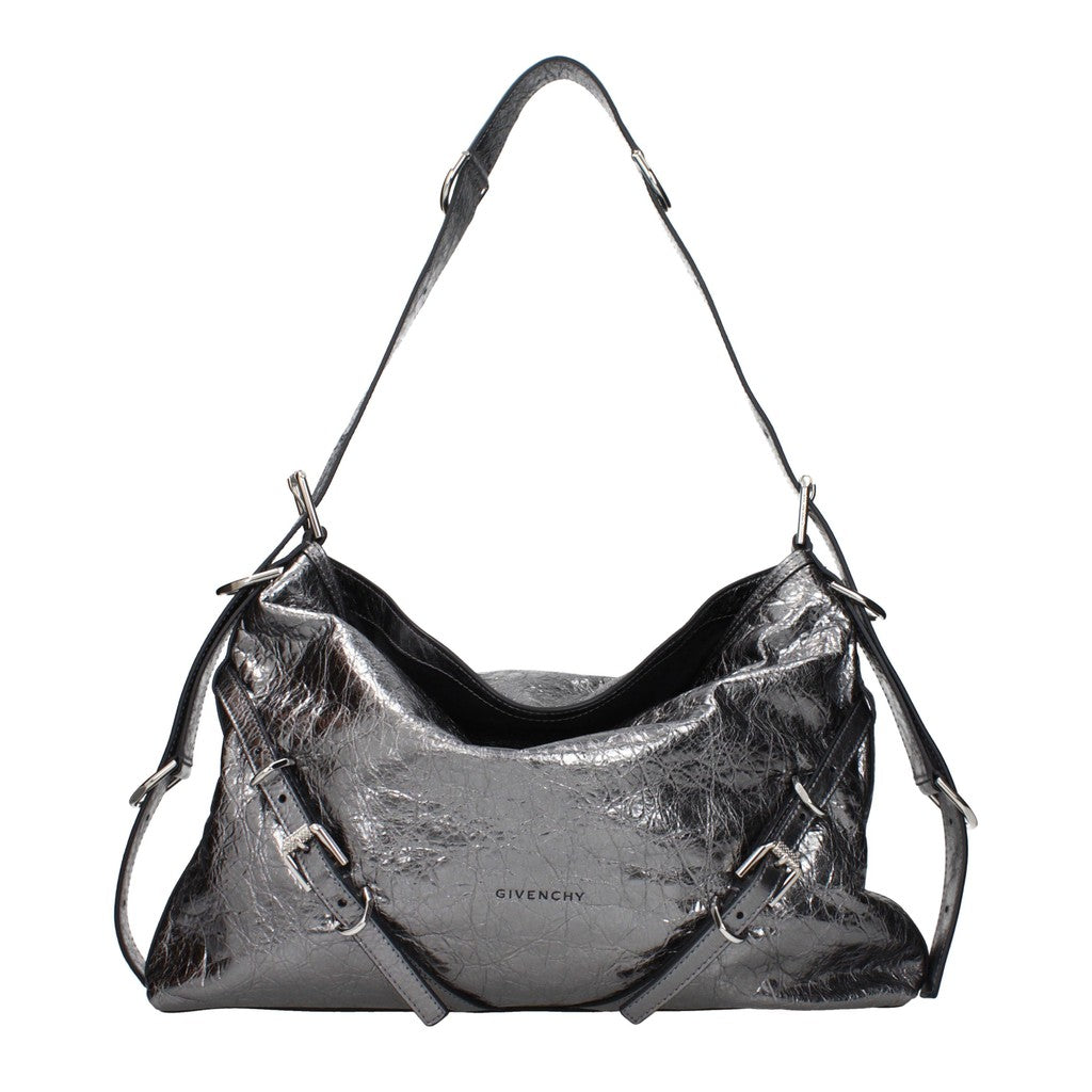 Givenchy Voyou Schoudertas van gelamineerd leer – Zilver