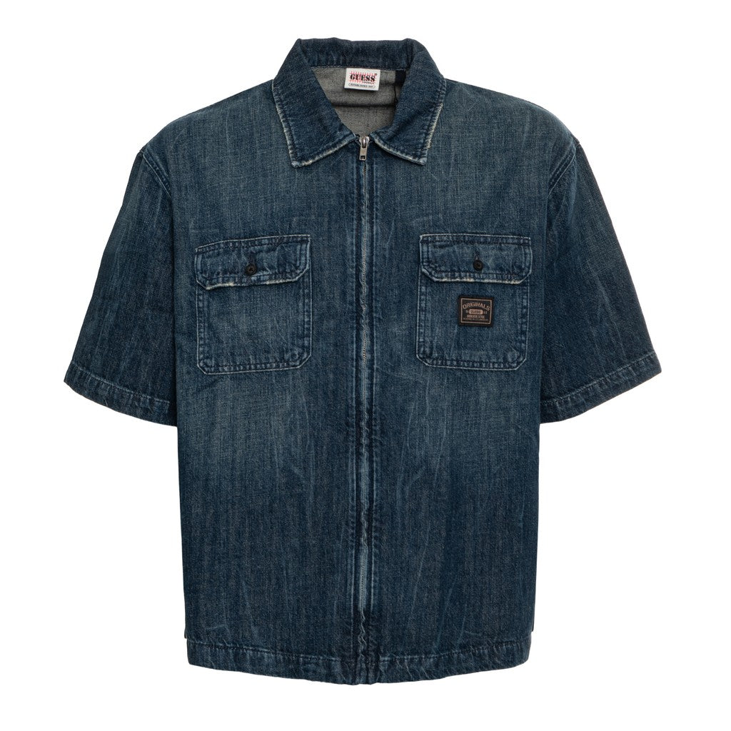 Guess Denim overhemd met rits – Donkerblauw