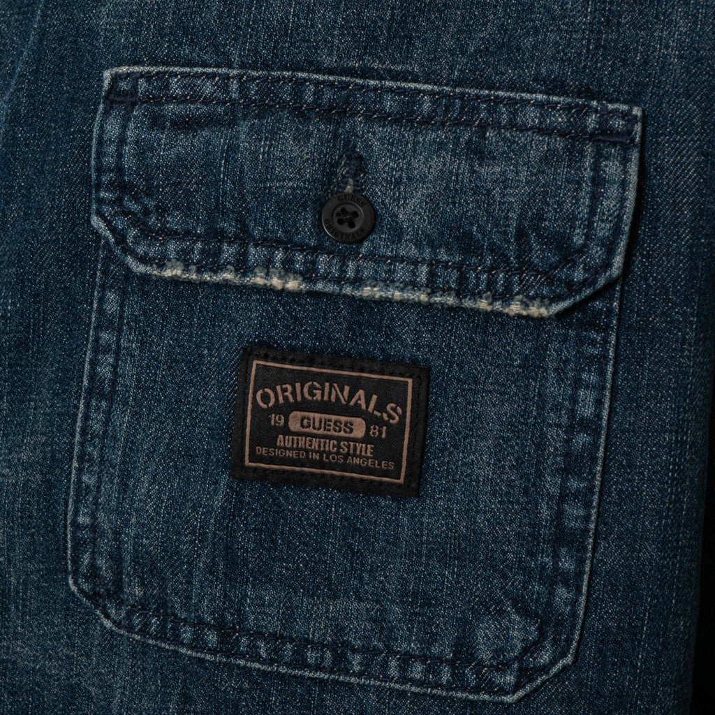 Guess Denim overhemd met rits – Donkerblauw