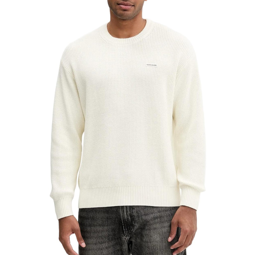 Guess Katoenen trui met ronde hals – Wit