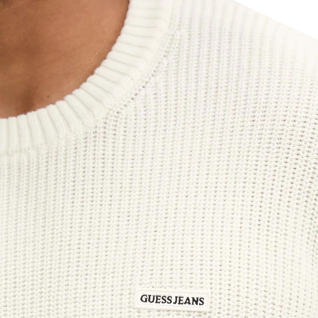 Guess Katoenen trui met ronde hals – Wit