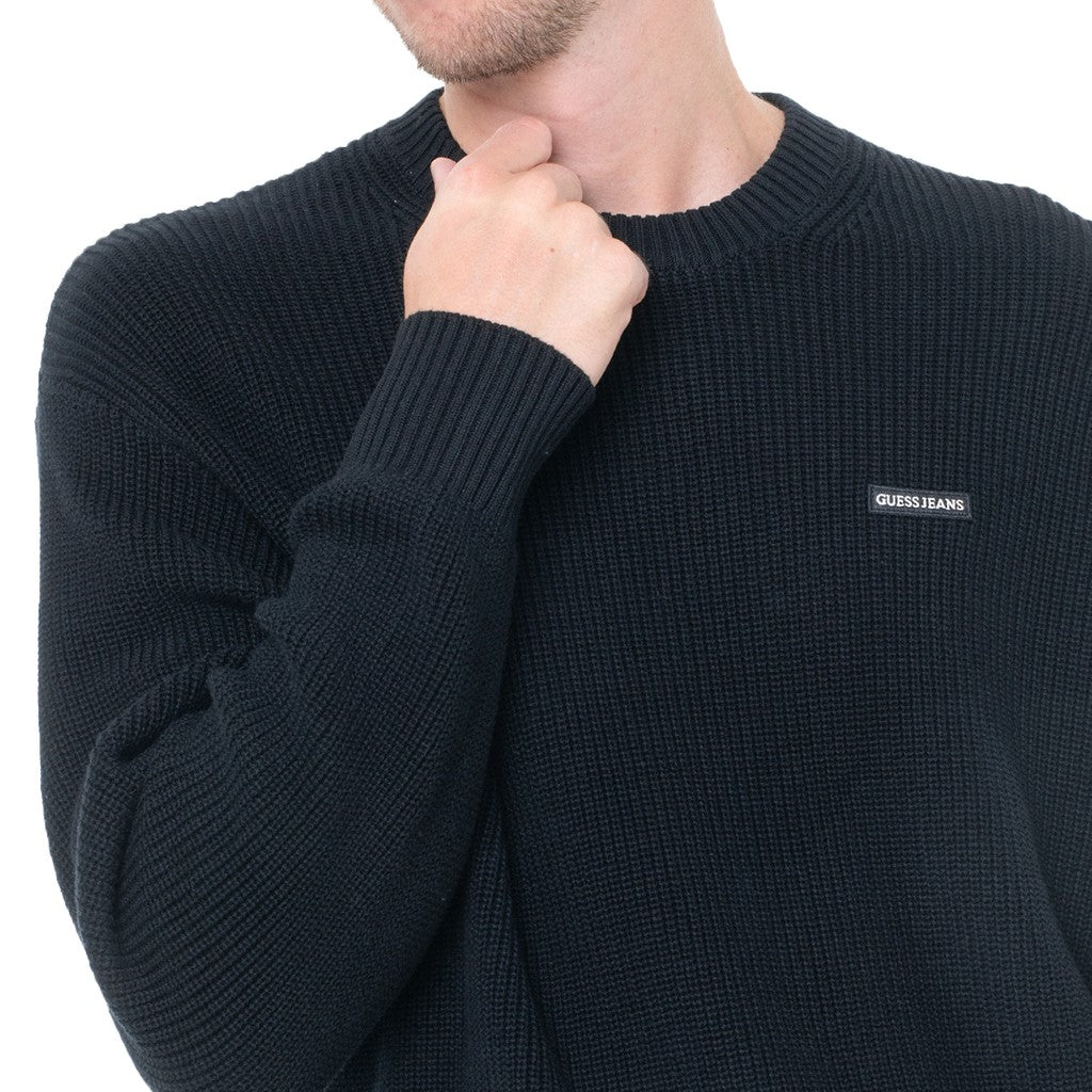 Guess Katoenen trui met ronde hals – Zwart