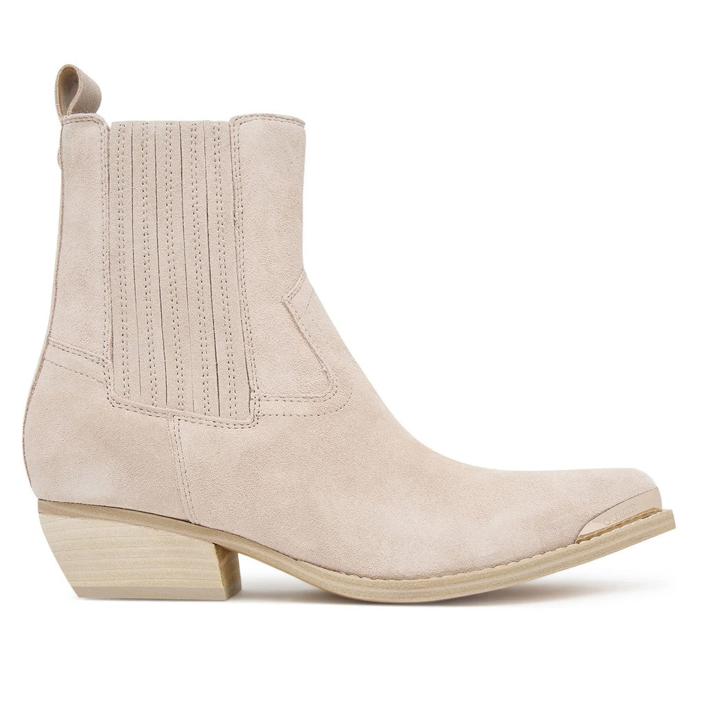 Guess Leren enkellaarzen Dames – Beige