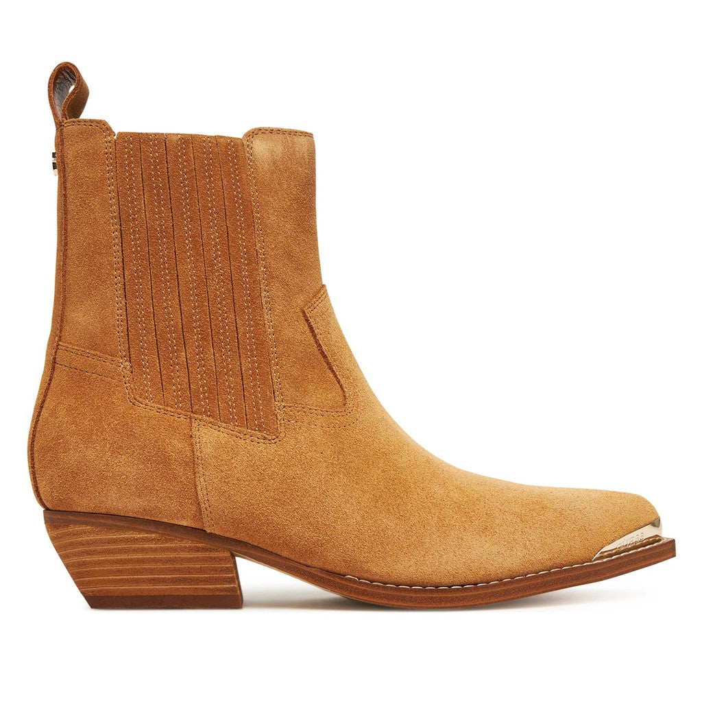 Guess Leren enkellaarzen Dames – Bruin