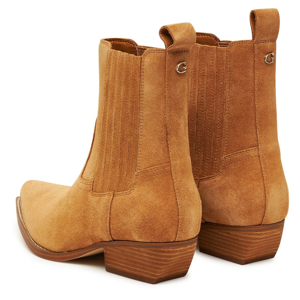 Guess Leren enkellaarzen Dames – Bruin