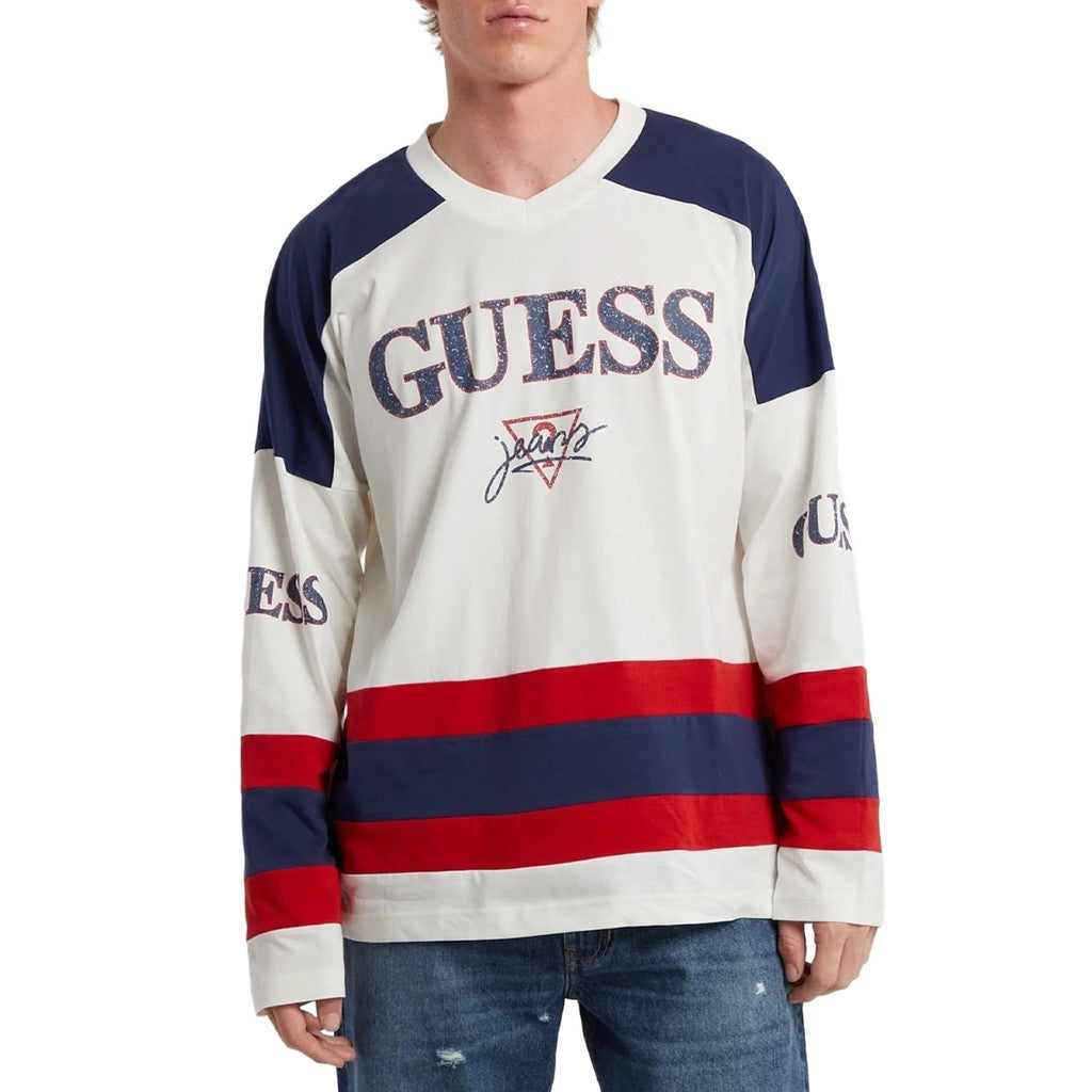 Guess Longsleeve met logoprint – Wit