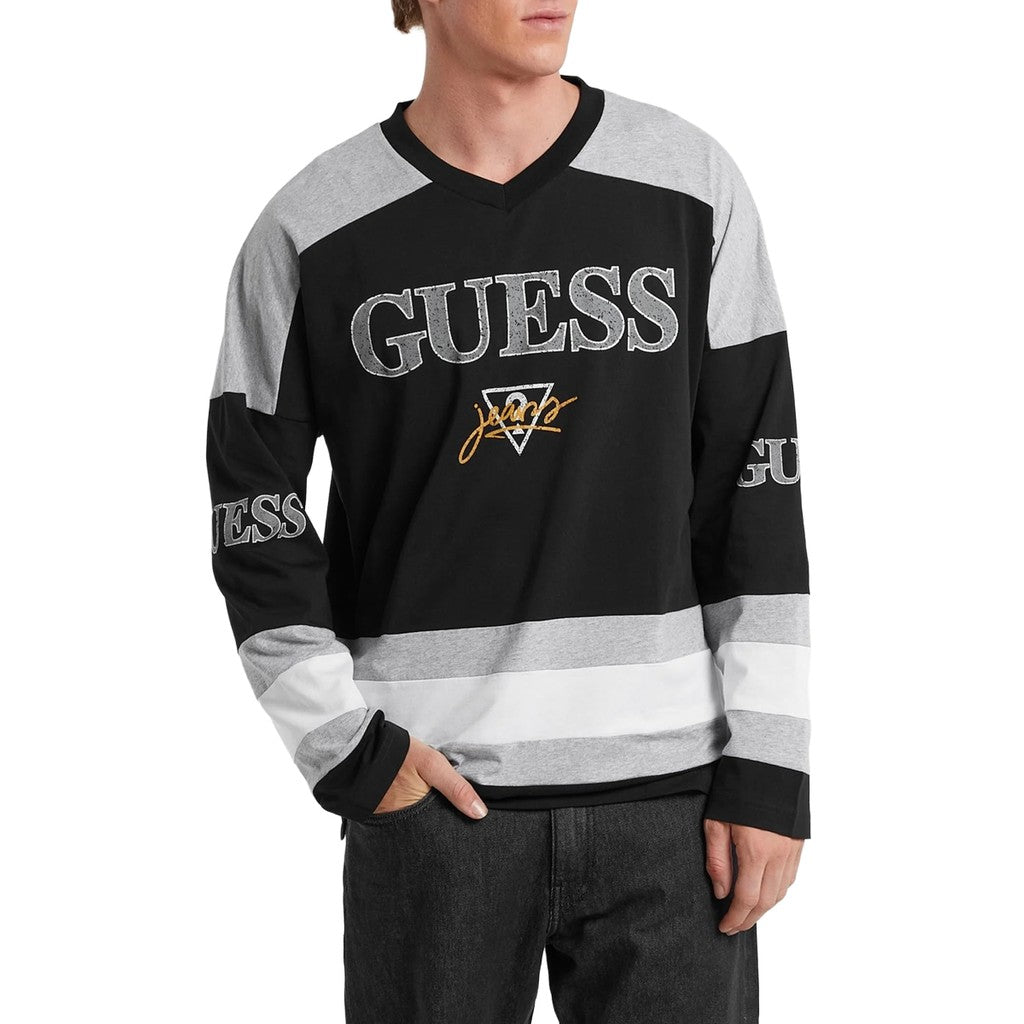 Guess Longsleeve met logoprint – Zwart