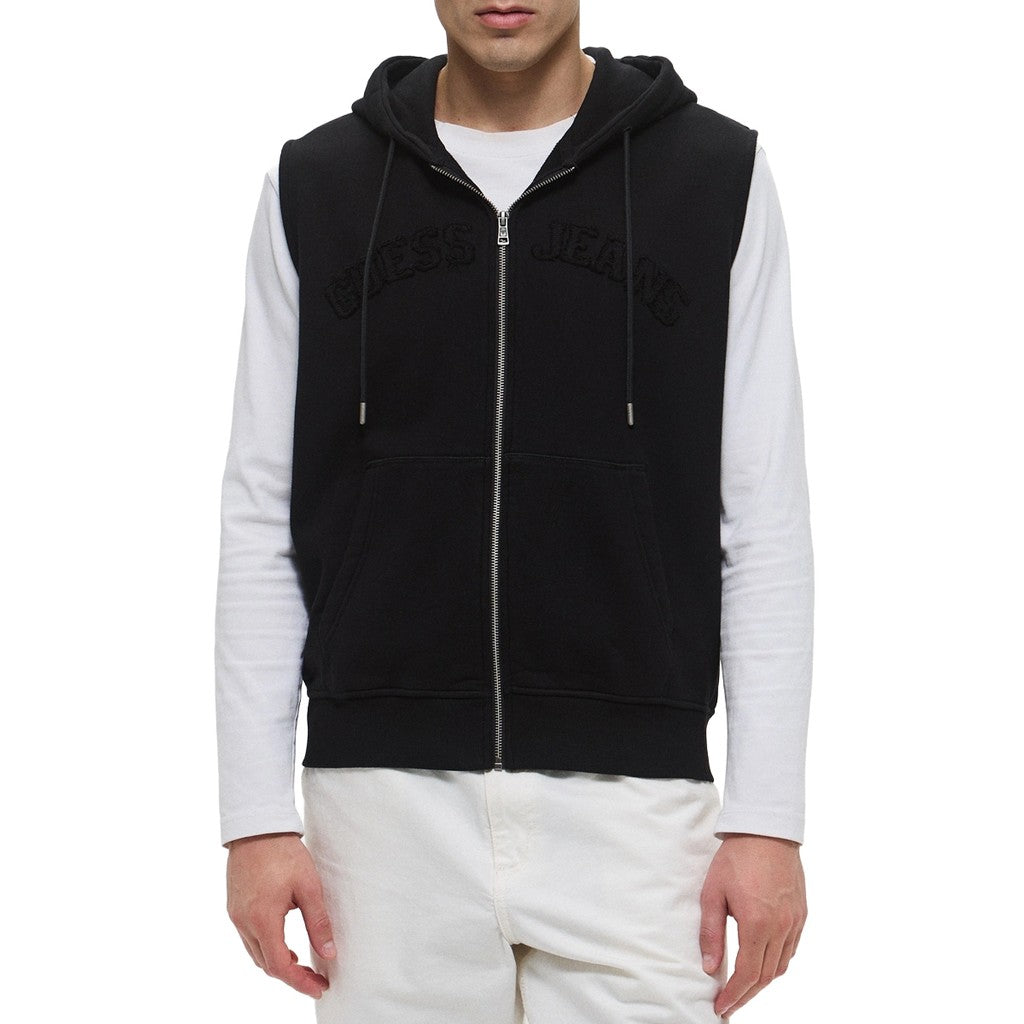 Guess Mouwloze hoodie met rits – Zwart