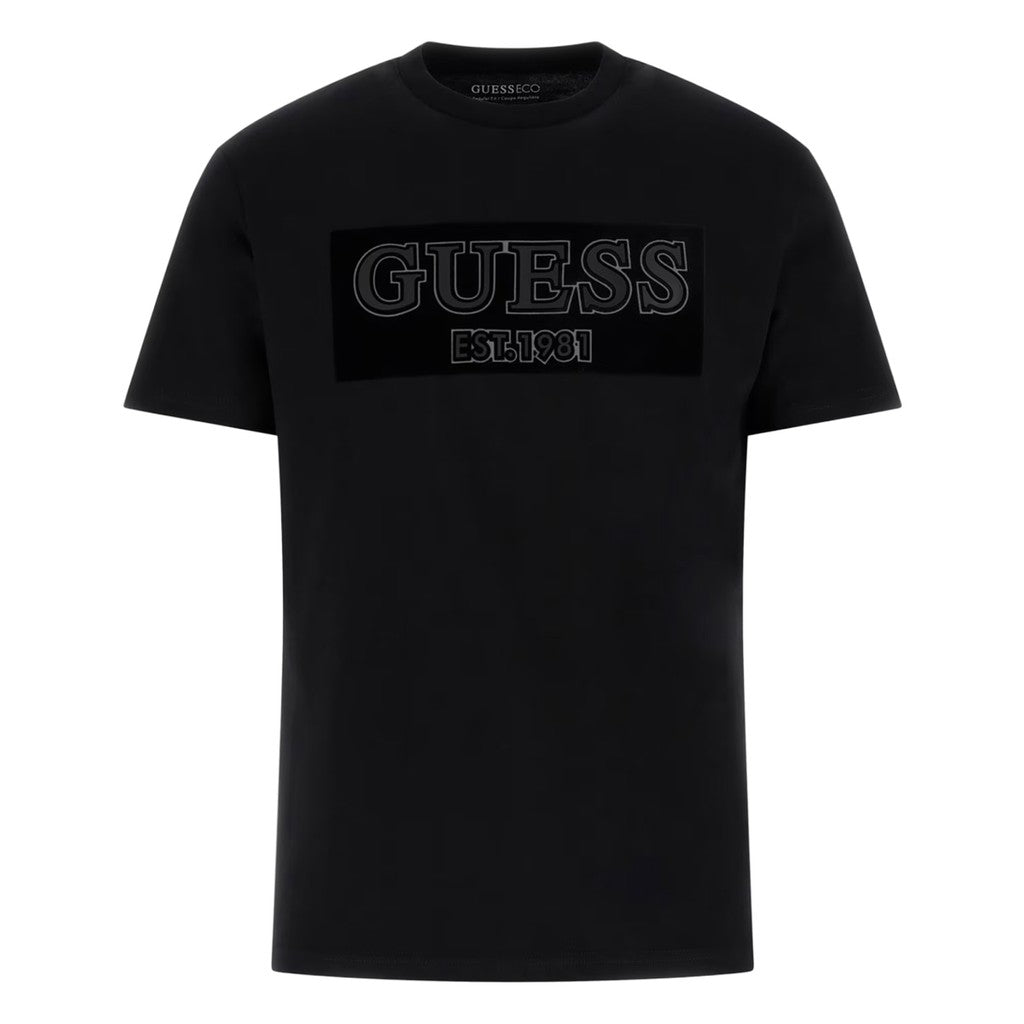 Guess Regular fit T-shirt met logo – Zwart