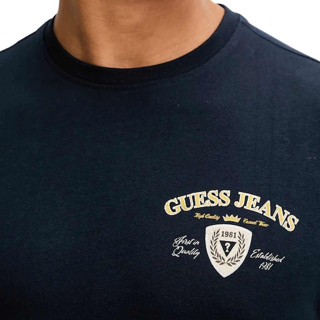 Guess Regular fit T-shirt met logoprint – Blauw