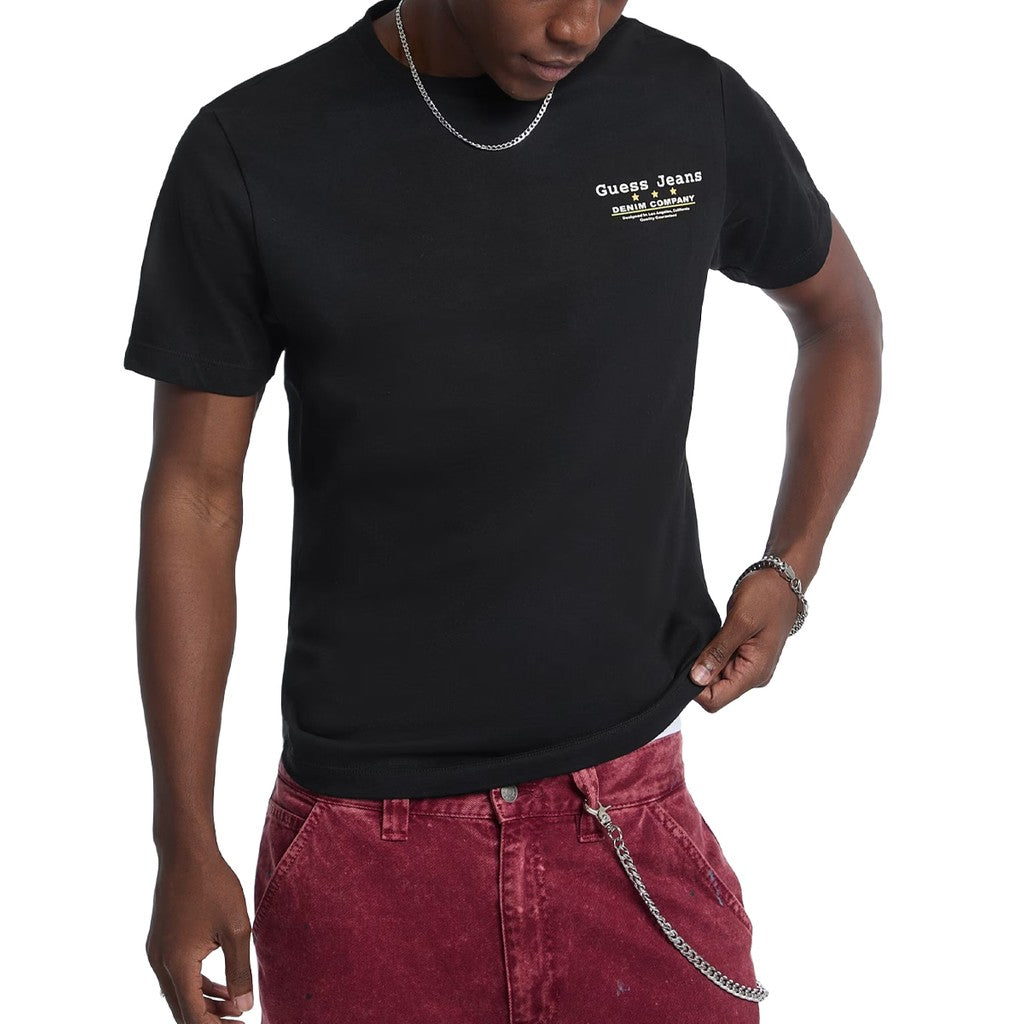 Guess Regular fit T-shirt met logoprint – Zwart