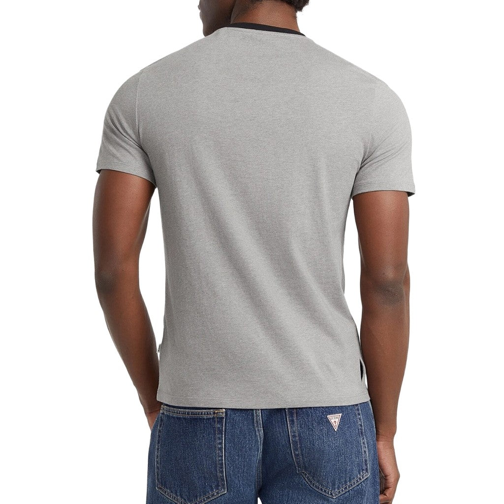Guess Slim fit T-shirt met logoborduring – Donkergrijs