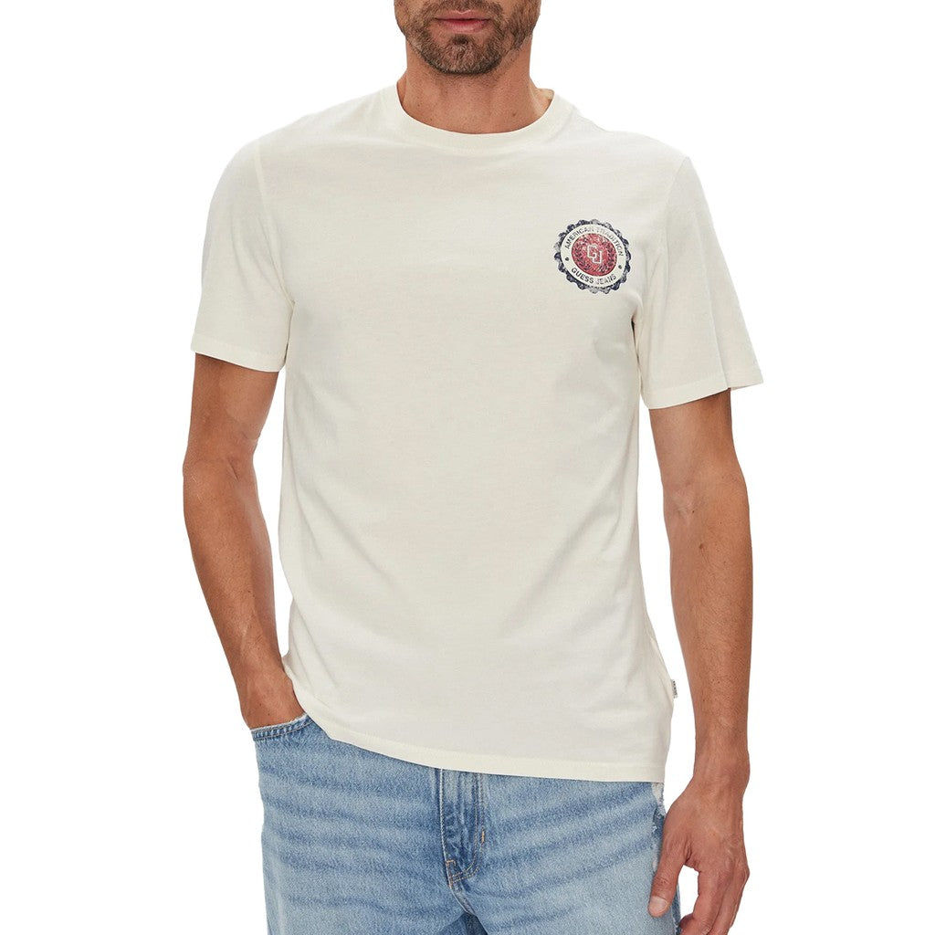 Guess Slim fit T-shirt met logoprint – Wit