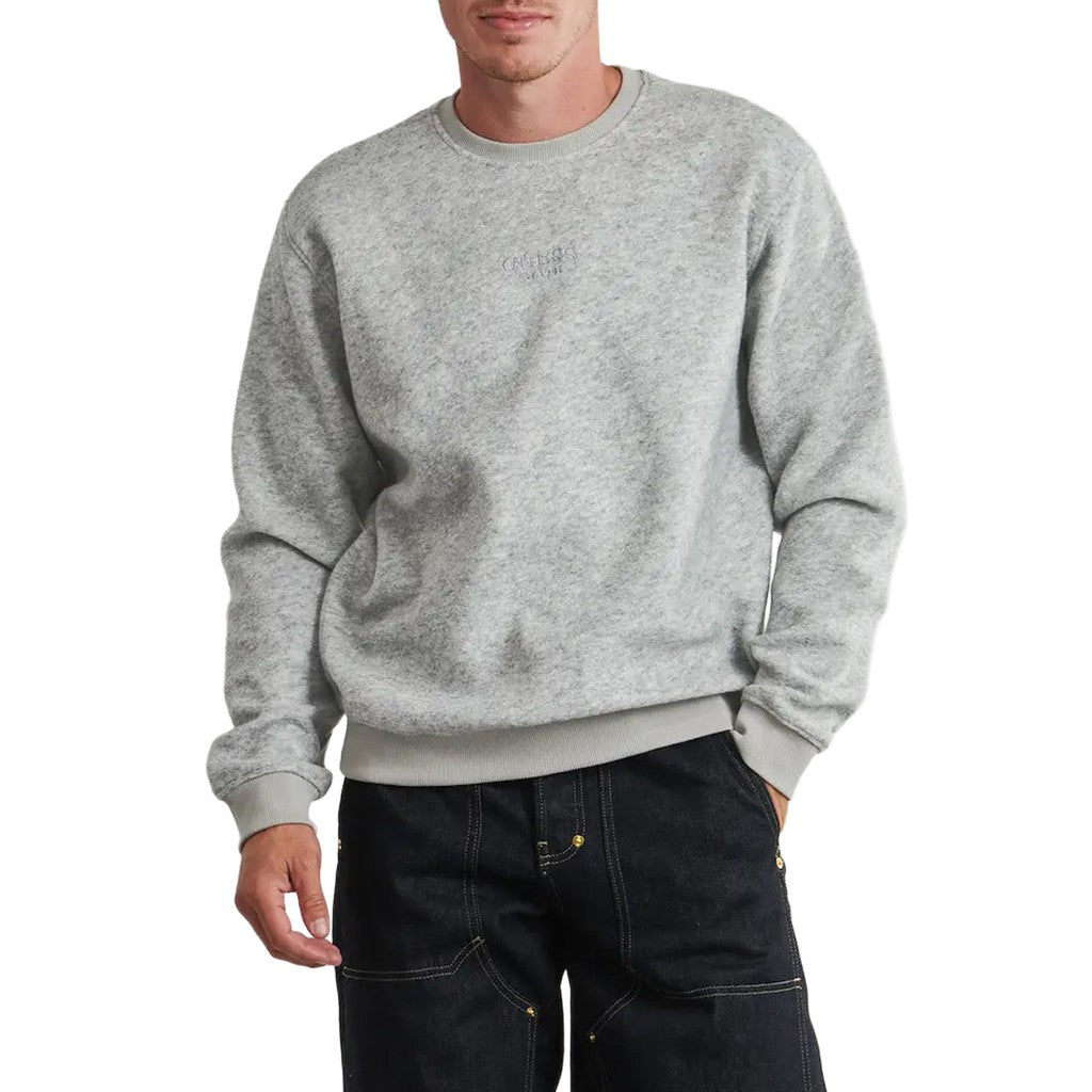 Guess Sweater met logoborduring – Steengrijs