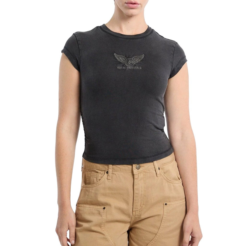Guess T-shirt met logoborduring Dames – Meerkleurig