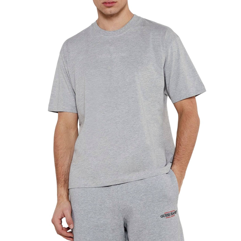 Guess T-shirt met logoborduring Heren – Grijs