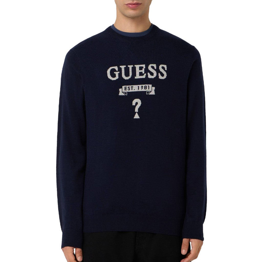 Guess Tweekleurige trui met ronde hals – Blauw