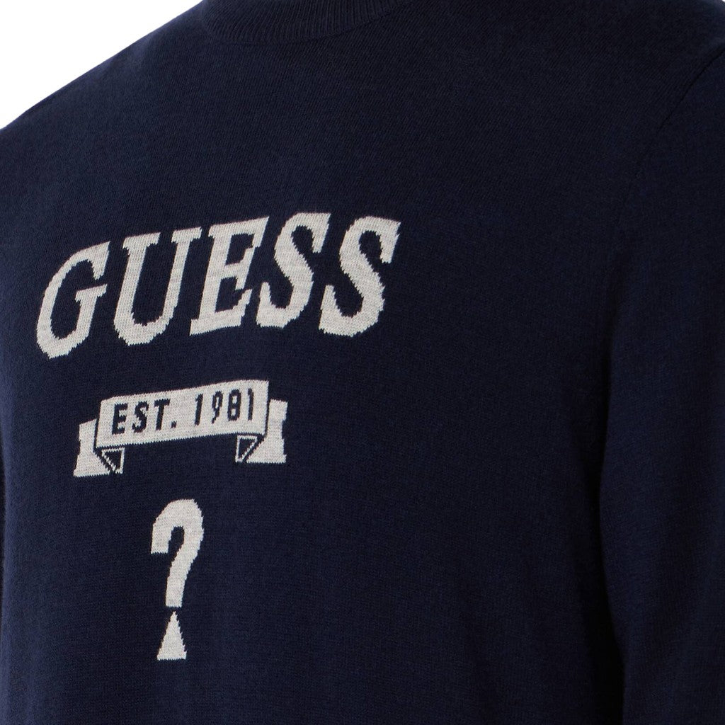 Guess Tweekleurige trui met ronde hals – Blauw