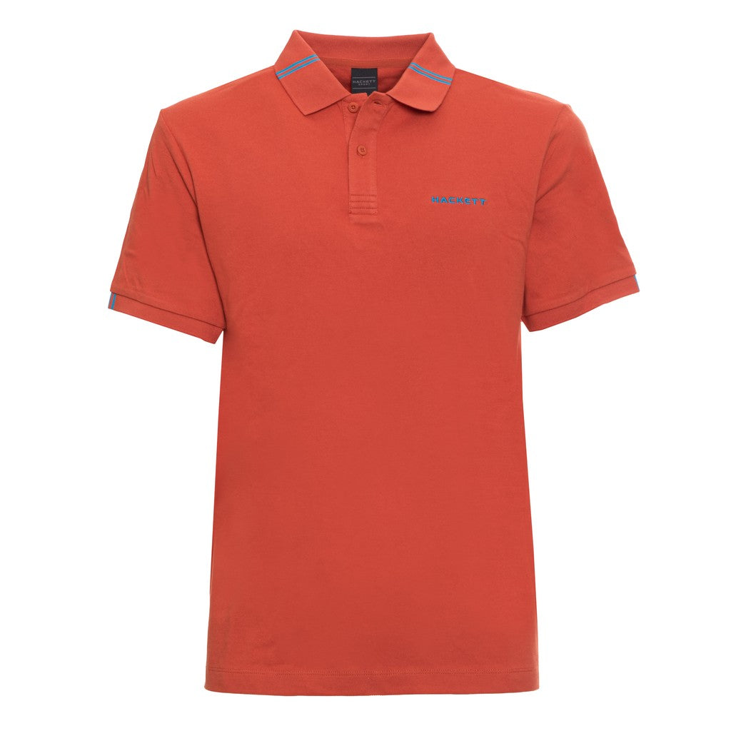 Hackett Polo met logoborduring – Oranje / Lichtblauw