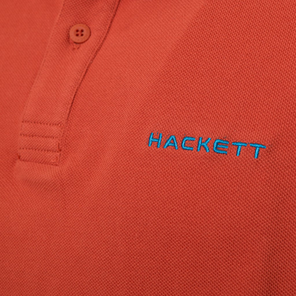 Hackett Polo met logoborduring – Oranje / Lichtblauw