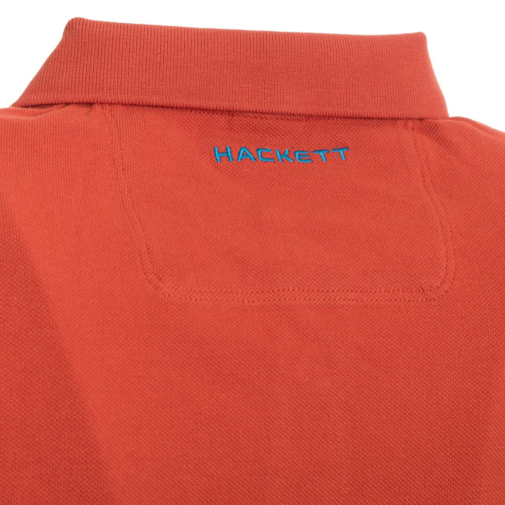 Hackett Polo met logoborduring – Oranje / Lichtblauw