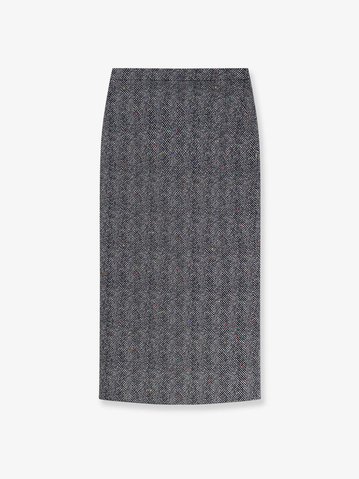 Givenchy Katoenen Midirok met visgraatmotief – Antraciet