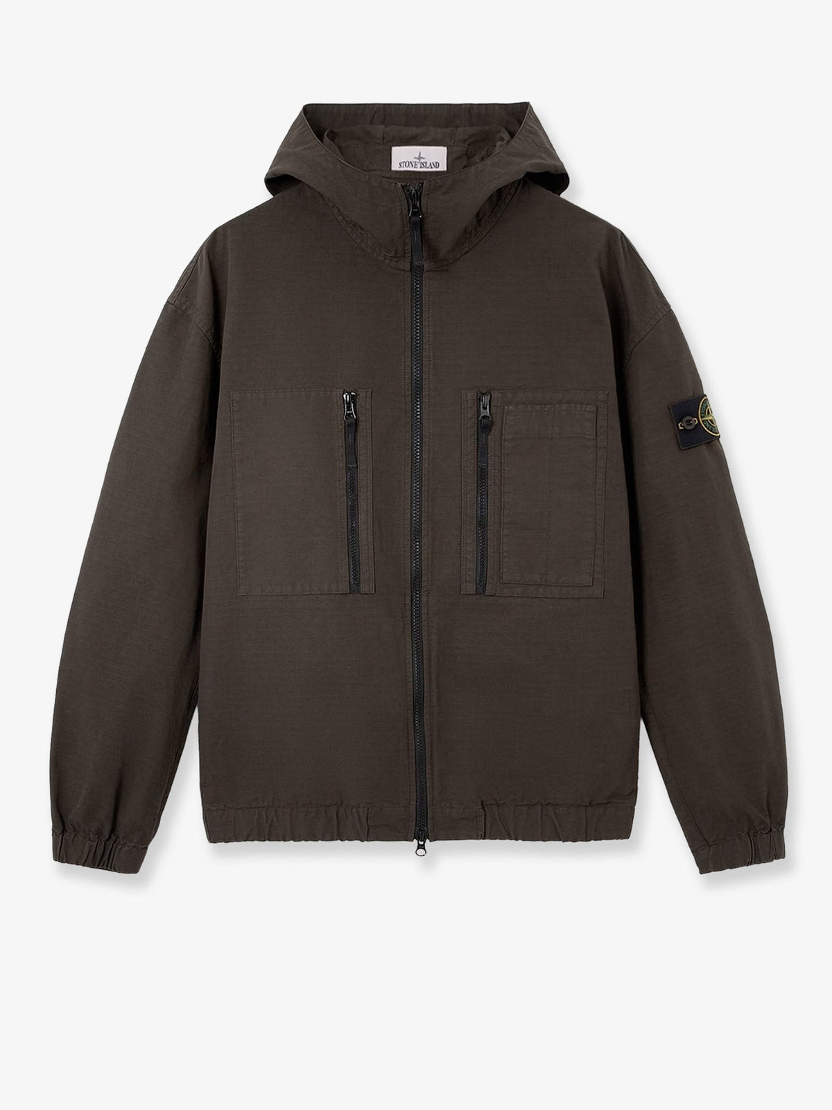 Stone Island Katoenen Jas met capuchon – Antraciet