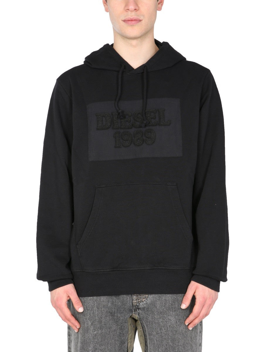 Diesel Hoodie met logo – Zwart