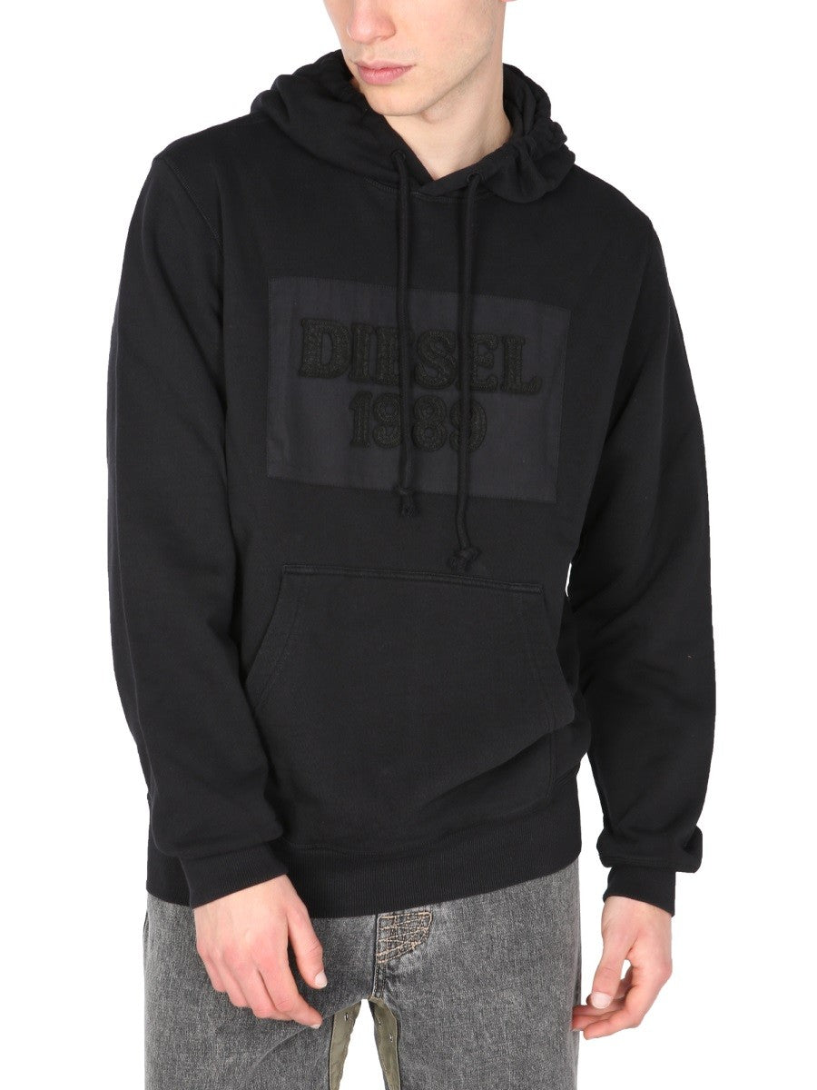 Diesel Hoodie met logo – Zwart