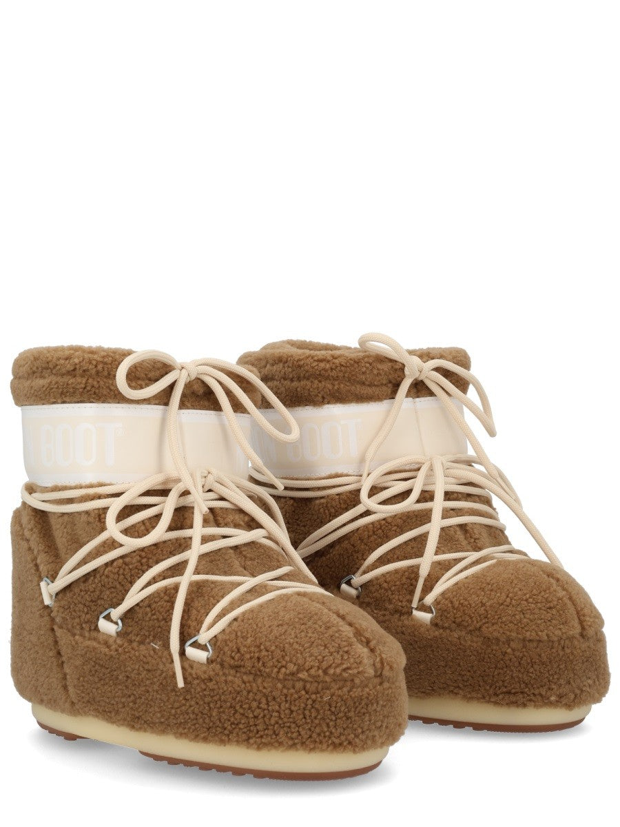 Moon Boot Icon Low Fleece Enkellaarzen – Bruin