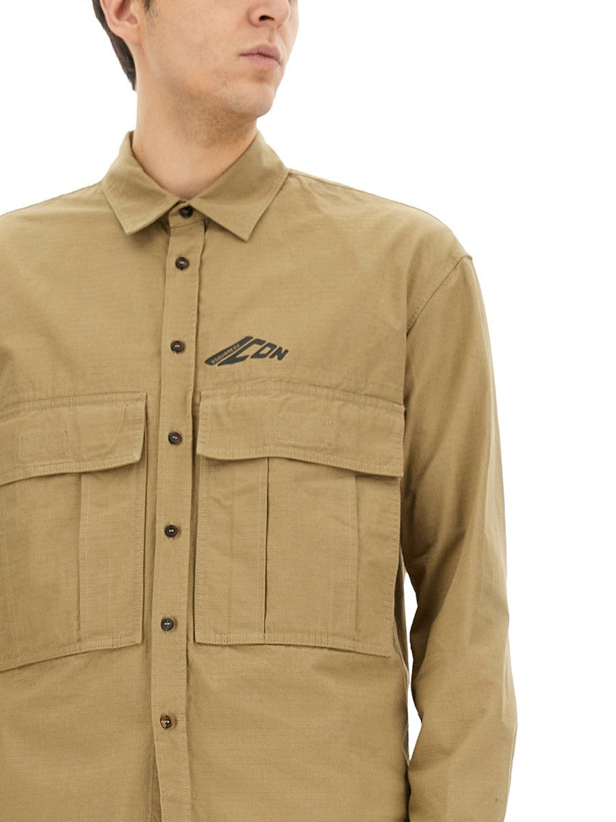 Dsquared2 Icon Ripstop Overhemd – Bruin