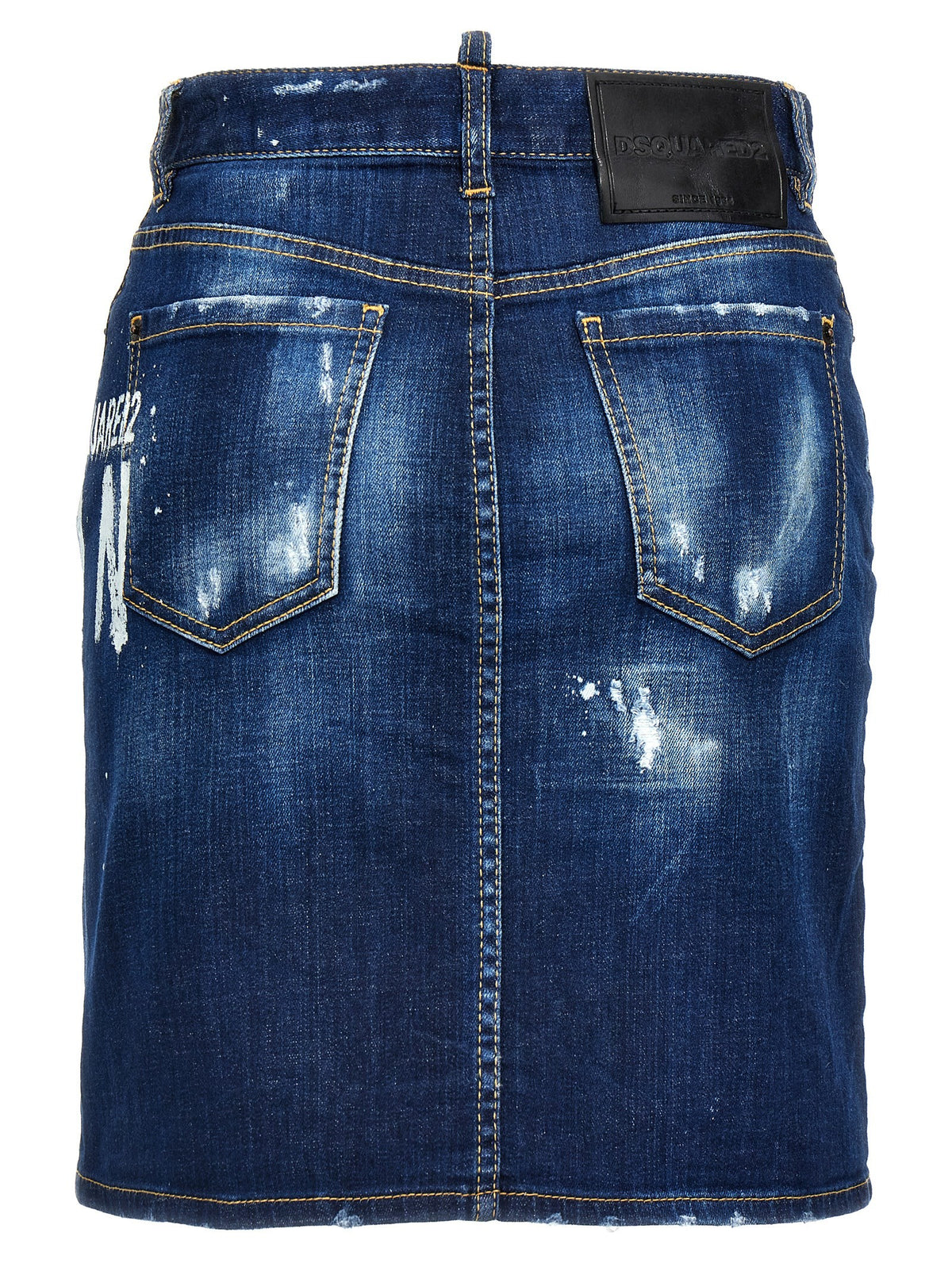 Dsquared2 Icon Spray Denim Rok – Middenblauw