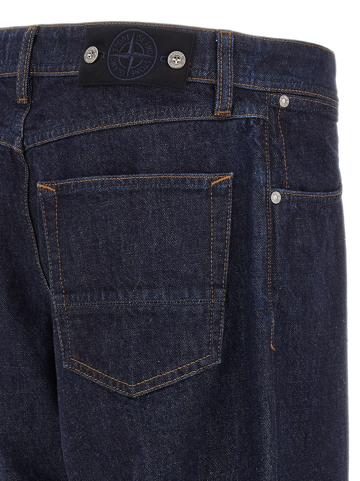 Stone Island Rinsed Denim Jeans met rechte pijp – Donkerblauw