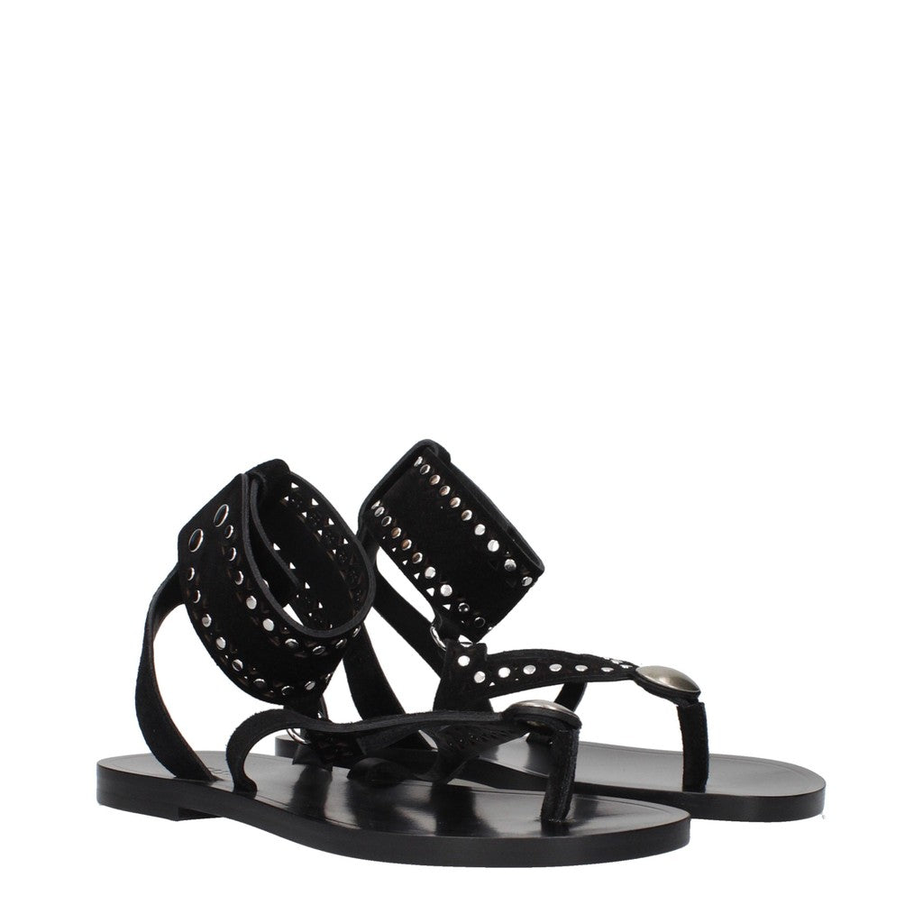 Isabel Marant Sandalen van suède en leer – Zwart