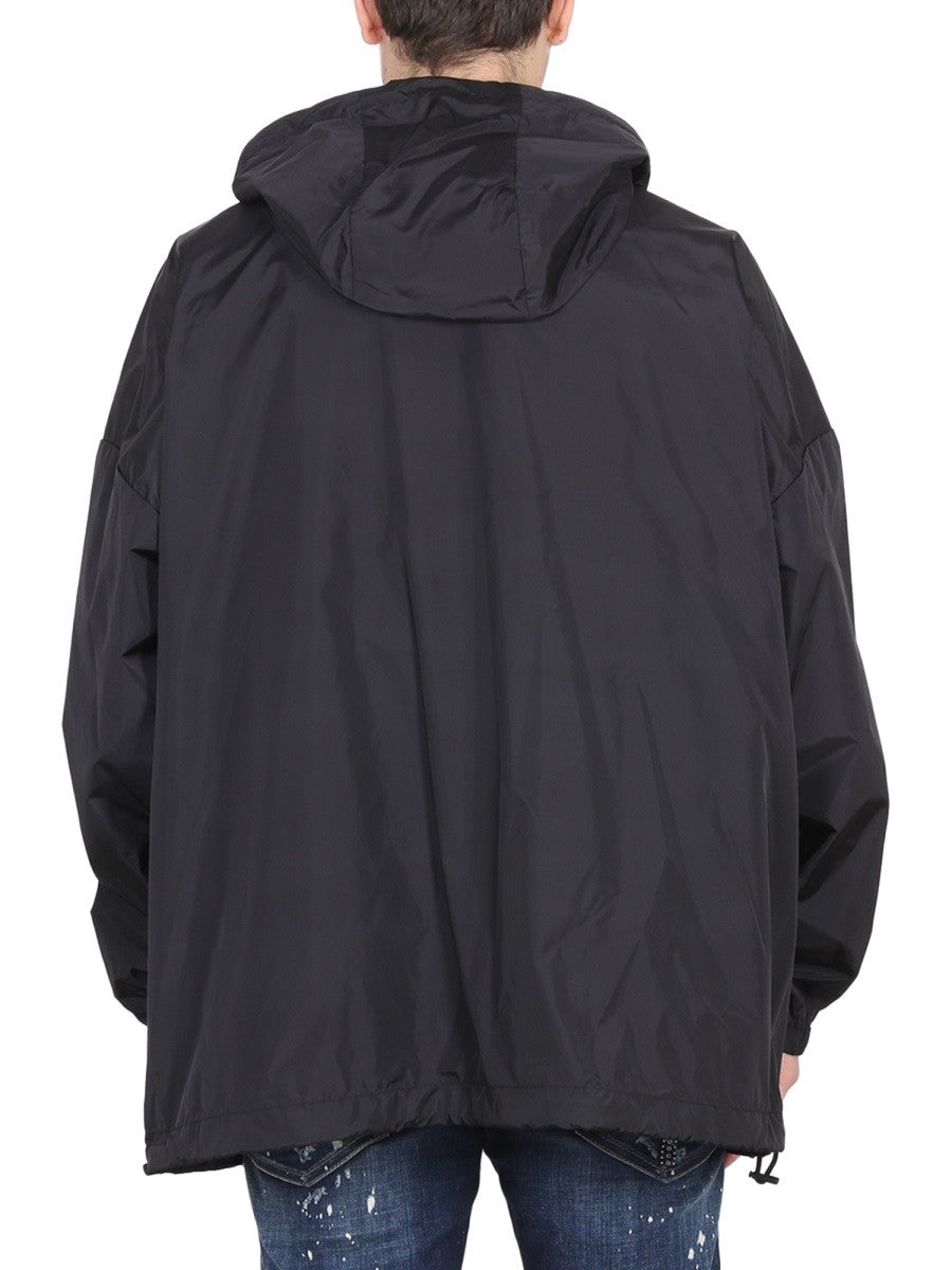 Dsquared2 Jas met capuchon en logopatch – Zwart