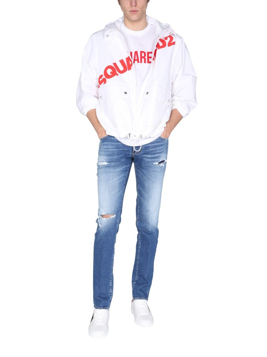 Dsquared2 Jas met capuchon en logoprint – Wit