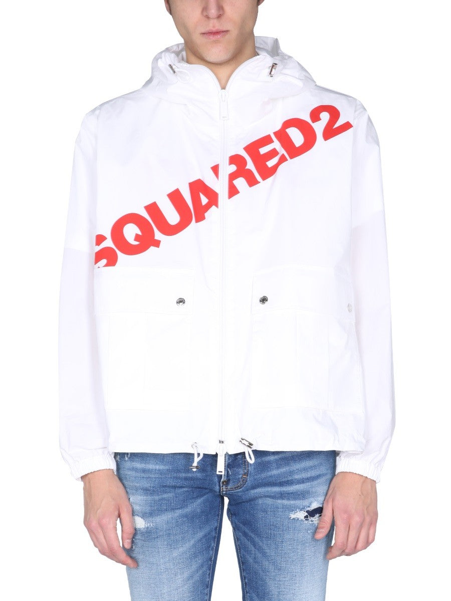 Dsquared2 Jas met capuchon en logoprint – Wit