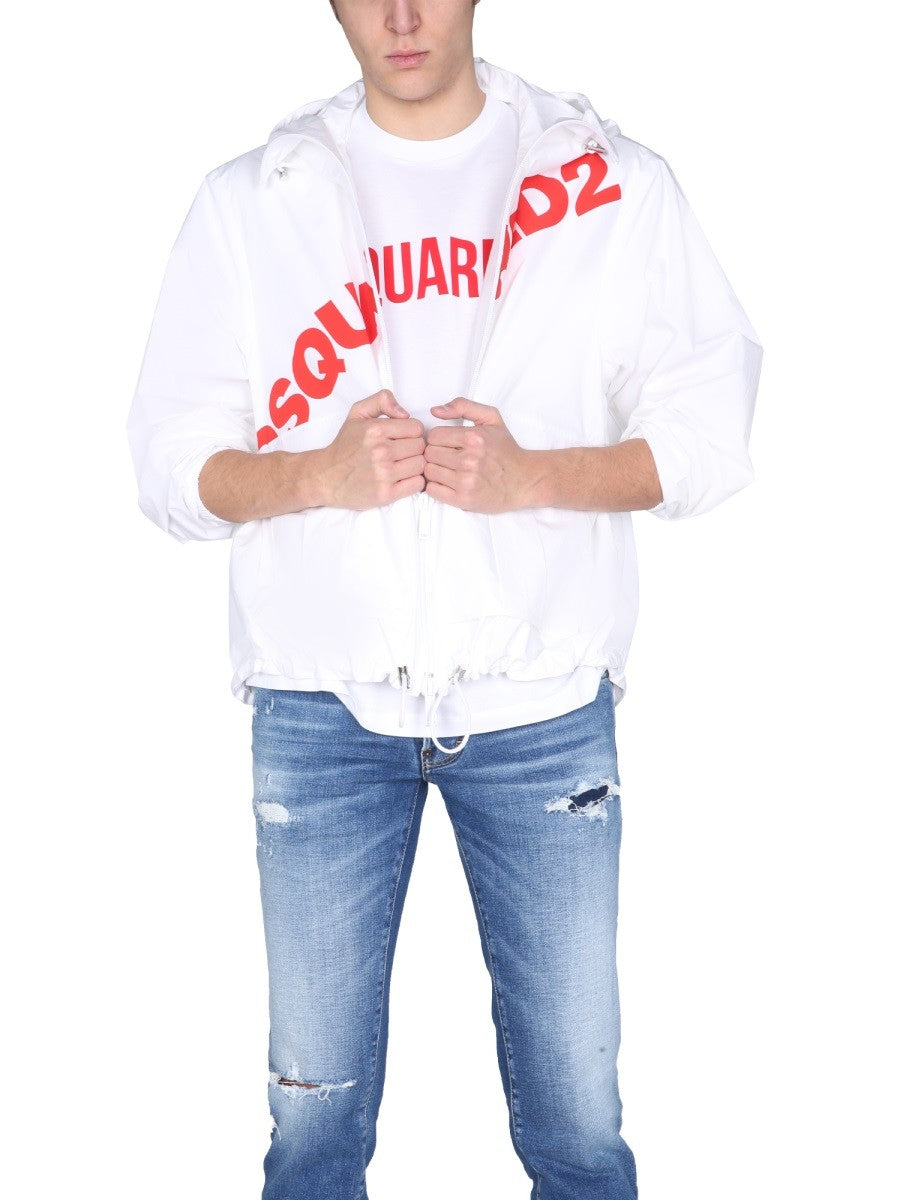 Dsquared2 Jas met capuchon en logoprint – Wit