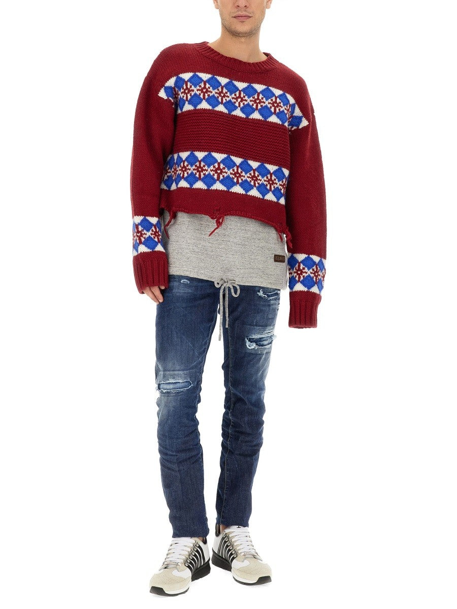 Dsquared2 Wollen Jacquard Trui – Meerkleurig