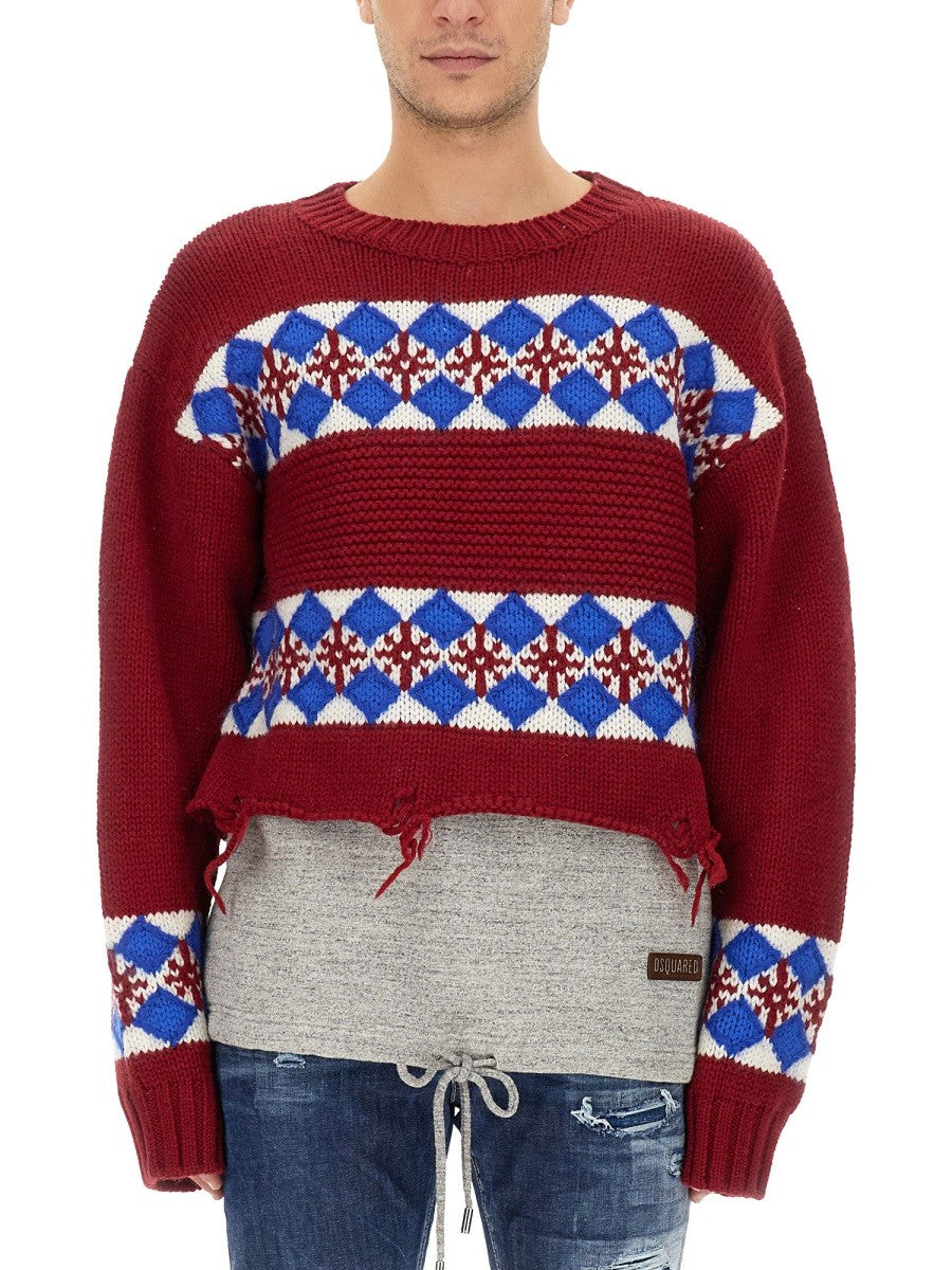 Dsquared2 Wollen Jacquard Trui – Meerkleurig
