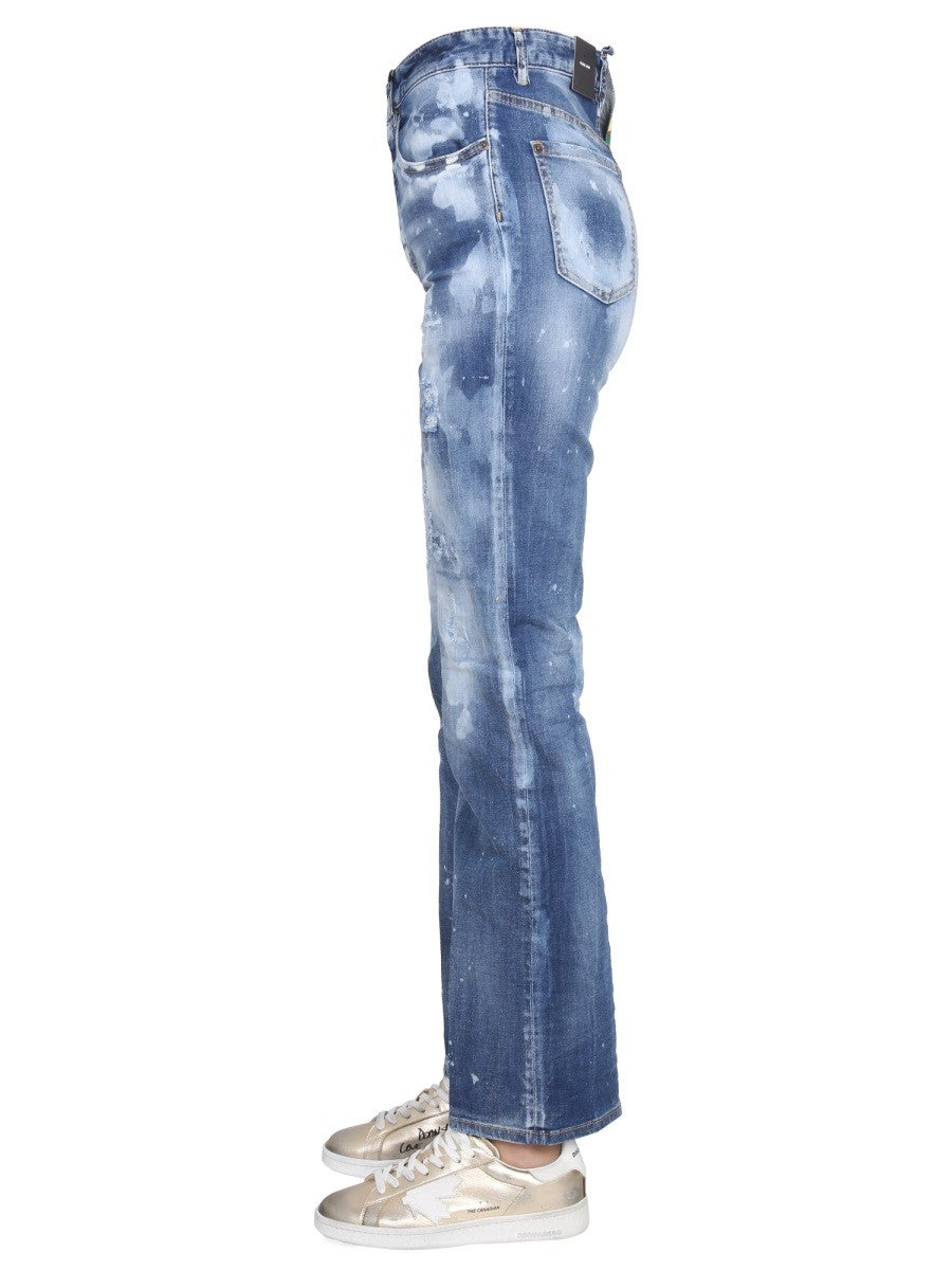 Dsquared2 Jeans met verborgen knoopsluiting – Middenblauw