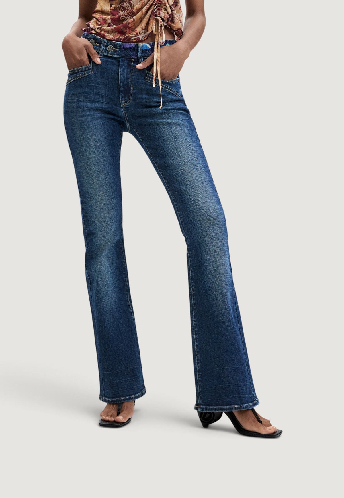 Desigual Hipbel Bootcut jeans – Blauw