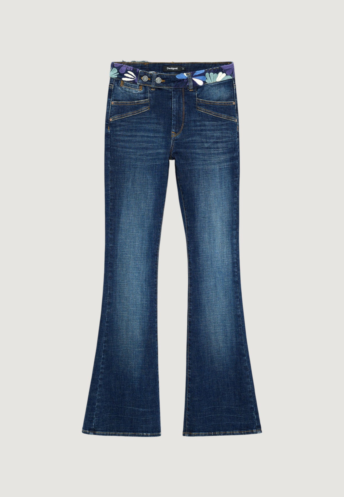 Desigual Hipbel Bootcut jeans – Blauw