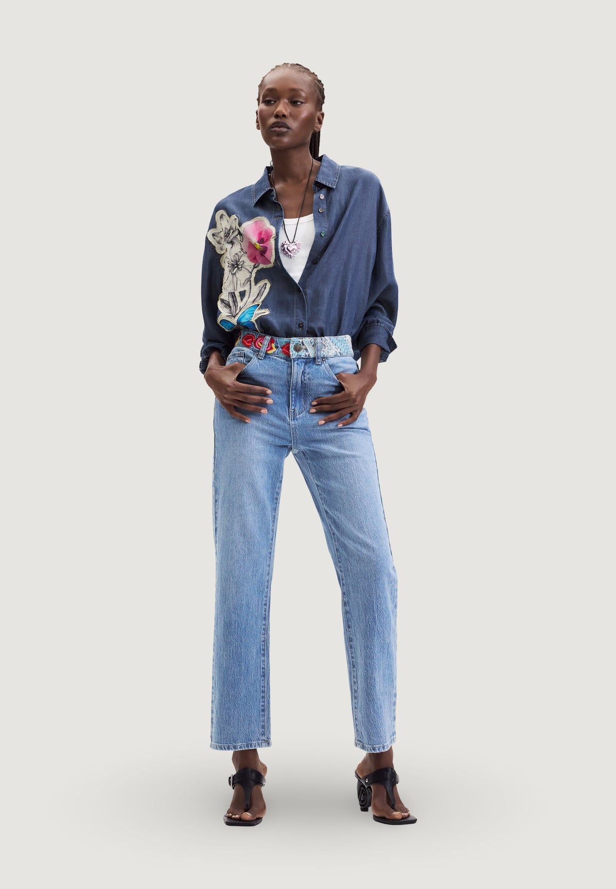 Desigual Woodst Slim fit jeans – Lichtblauw