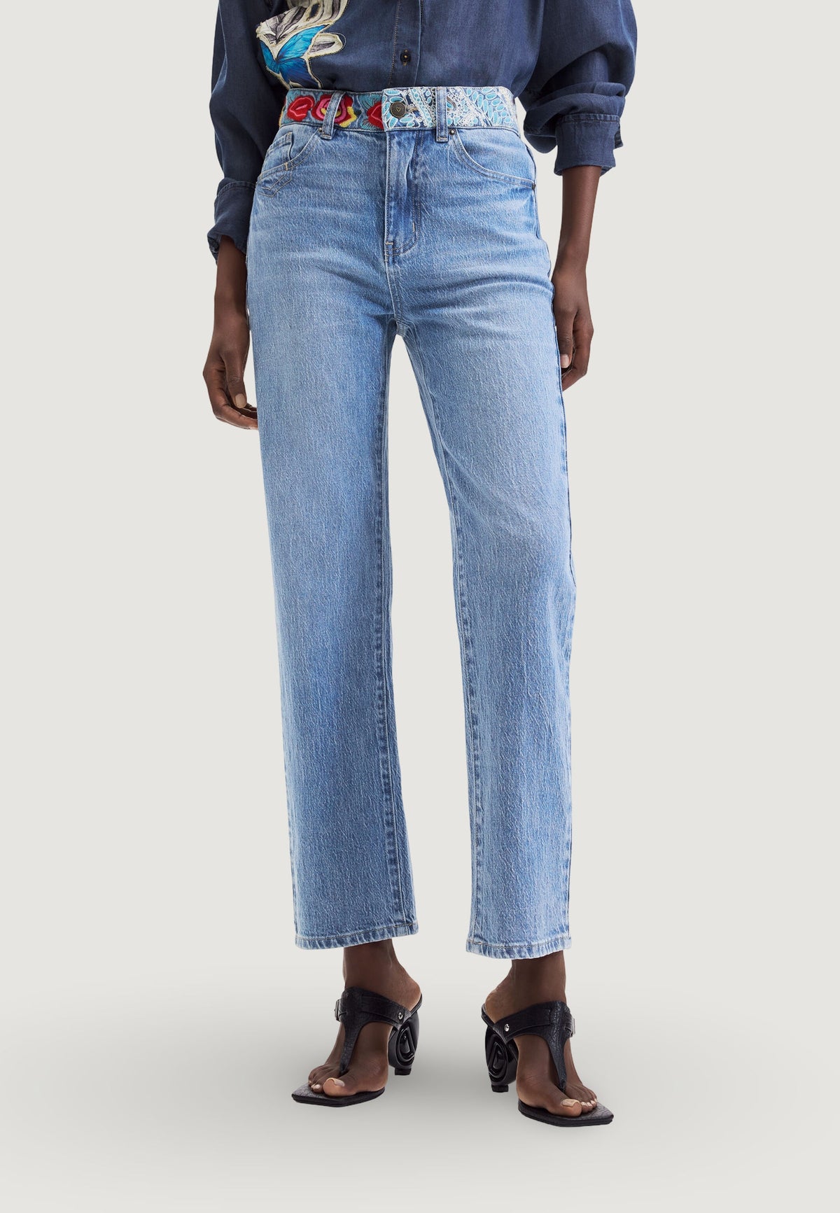 Desigual Woodst Slim fit jeans – Lichtblauw