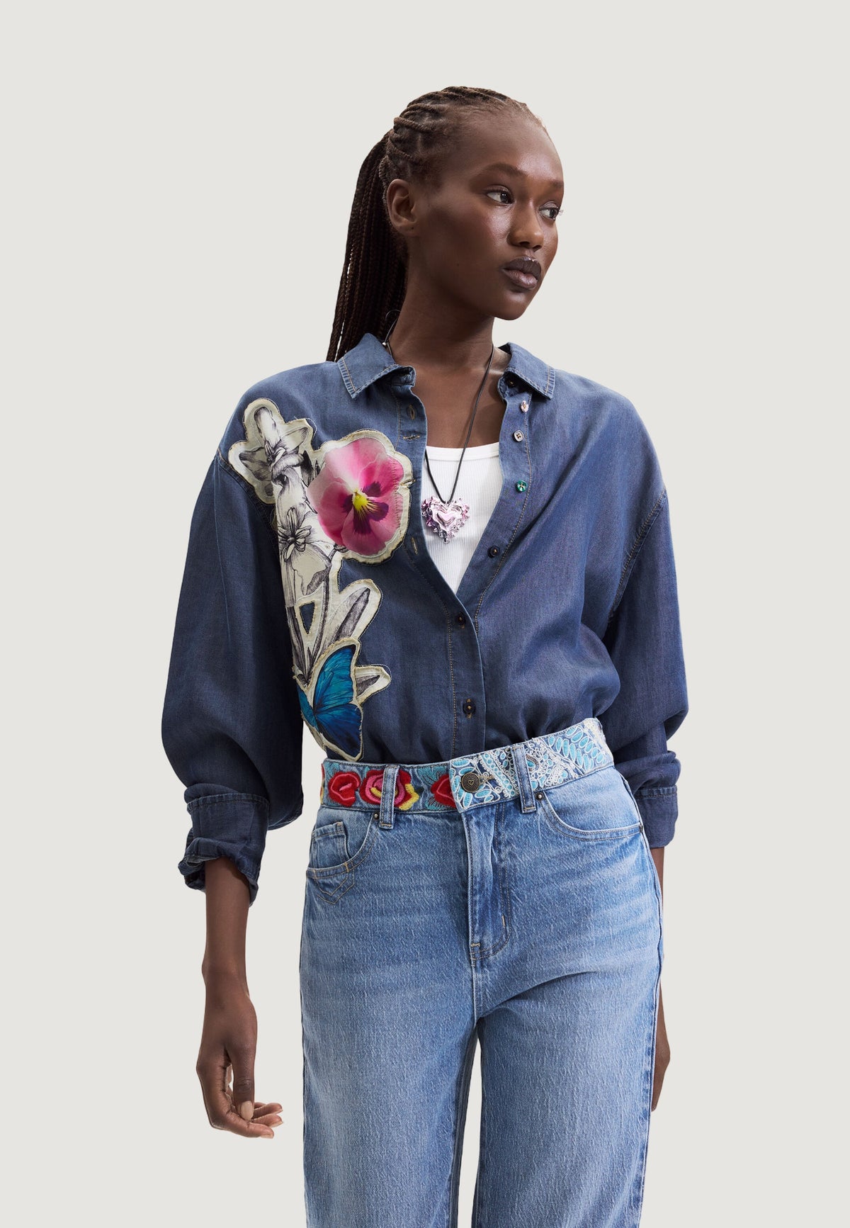 Desigual Woodst Slim fit jeans – Lichtblauw