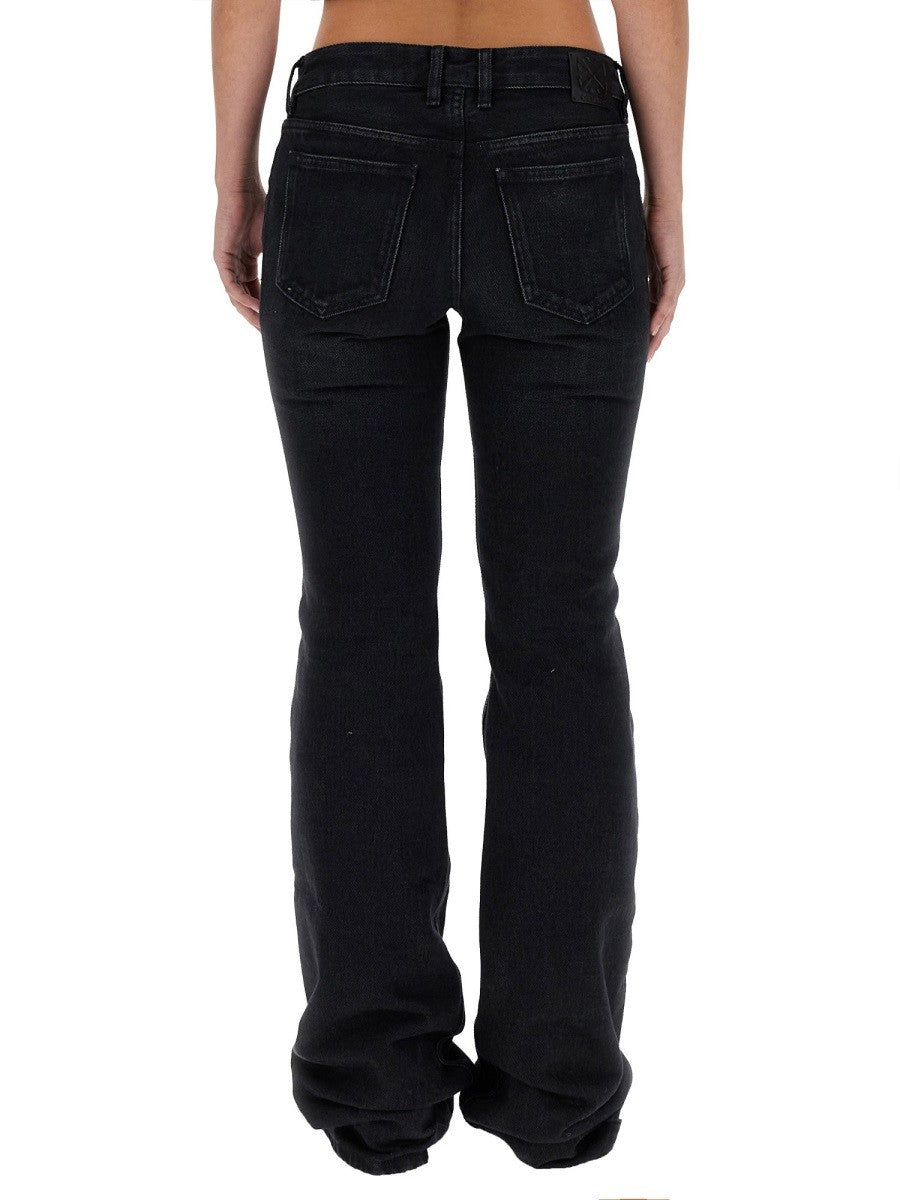 Off-White Jeans met Wijde Pijpen – Zwart